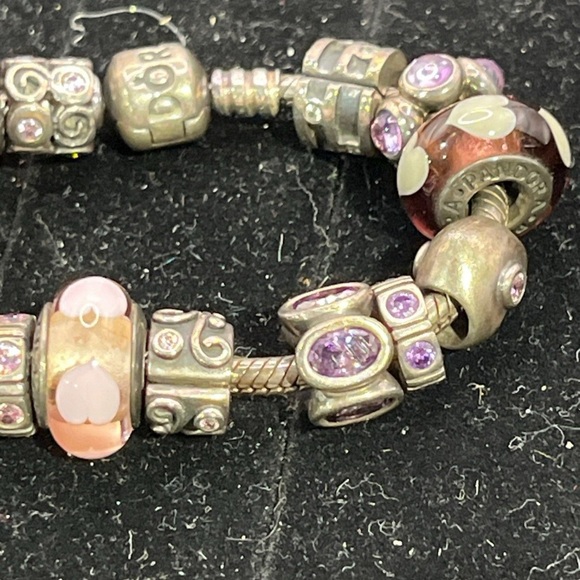 Pandora Charm Bracelet 925 silver stamped pandora and ale on charms - Picture 2 of 6